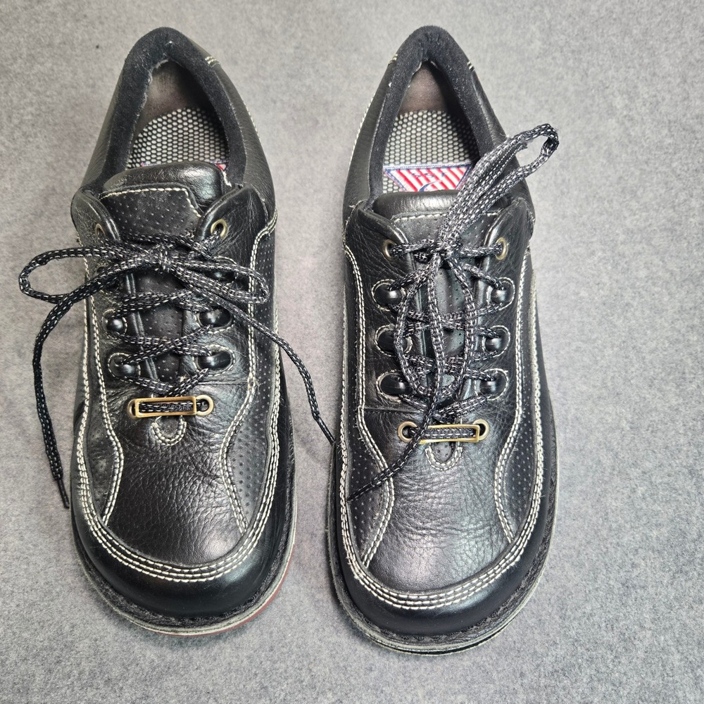 Dexter SST 6 Mens Bowling Shoes Black Leather White Stitching Size 11 B